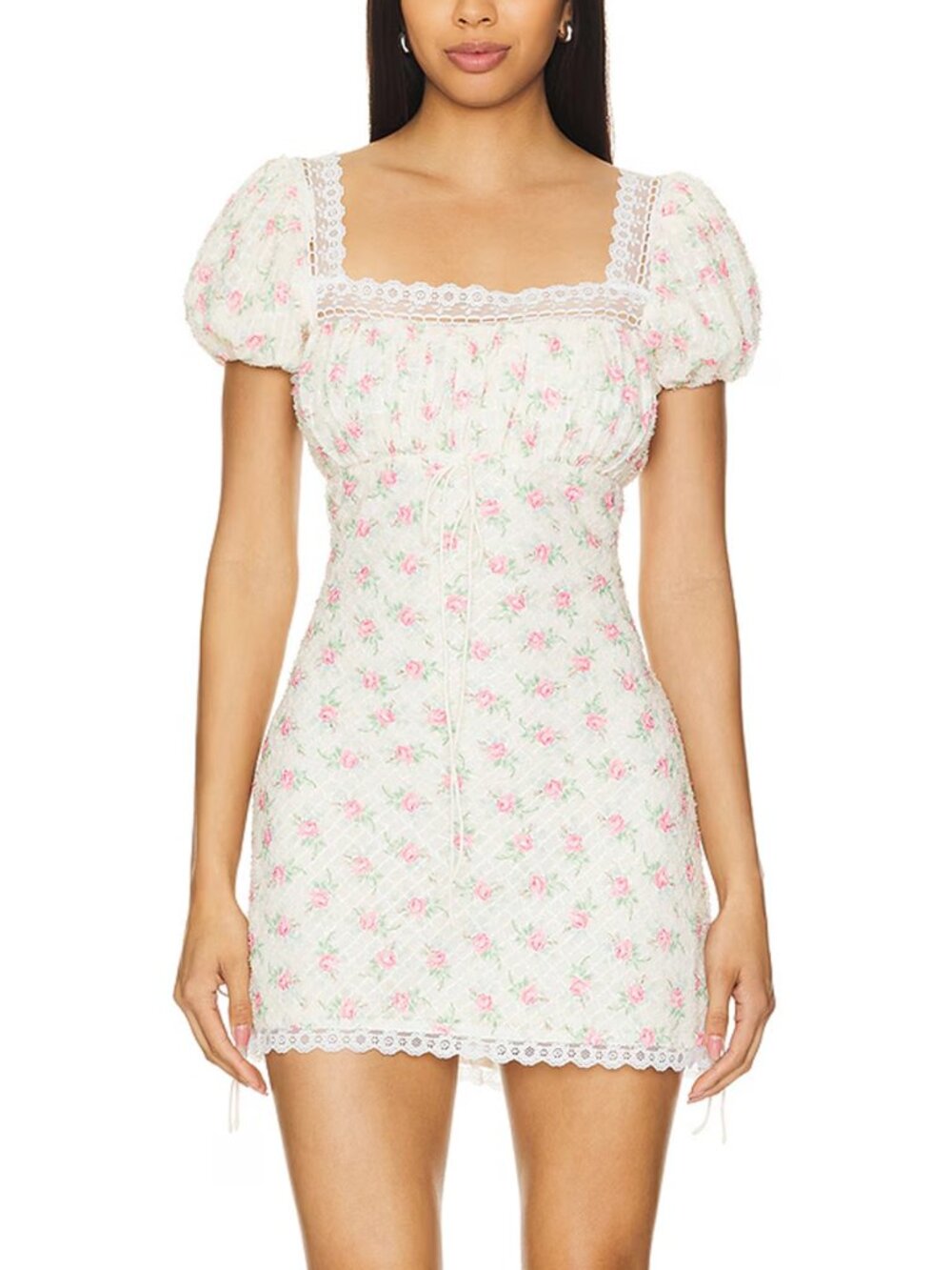 For Love & Lemons Maxine Coquette Floral Lace Mini Dress Size XXS
